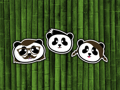 Panda Crew icons illustration