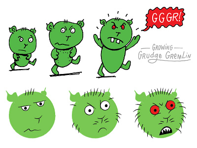 Sketch - Growing Grudge Gremlin character sketch vector