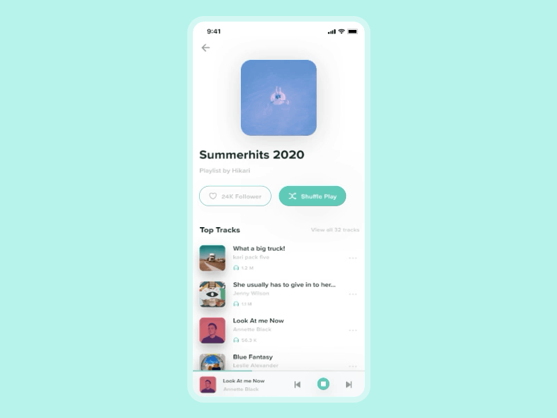 DailyUI 009 Music Player 009 animation app dailyui mobile music app music player playlist