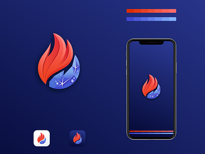 fire and ice logo brand branding colorful design fire ice logo fire logo ice logo identity illustrator logo simple ui