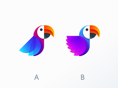 which one d you prefer? bird bird logo brand branding colorful cute design icon identity illustrator logo logodesign parrot logo simple