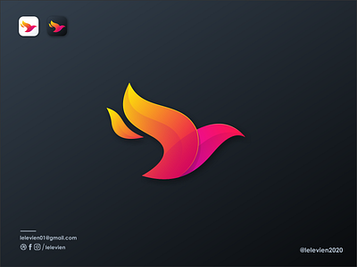 flame bird logo bird brand branding colorful cute design flame icon identity illustrator logo logodesign simple