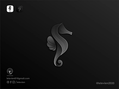 Dark Seahorse animal brand branding colorful cute design fish identity illustrator logo sea seahorse simple ui ux