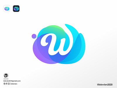 w logo brand branding colorful design icon identity logo simple ui ux w logo