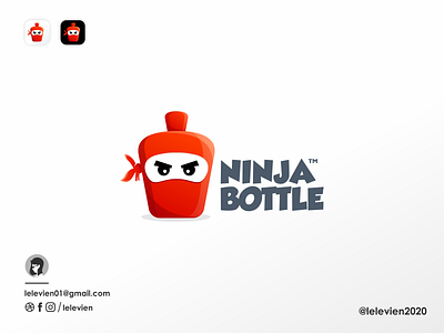 ninja bottle bottle brand branding colorful design icon identity illustrator industry logo ninja simple vector