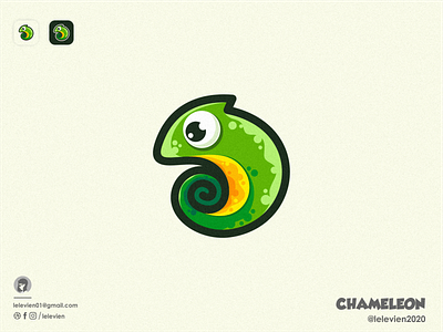 chameleon logo animal brand branding chameleon character design designer identity illustrator logo mascot reptil simple