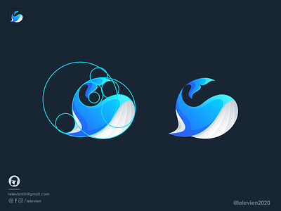 whale logo brand branding colorful design identity illustrator logo mascot ocean sea simple whale whale logo
