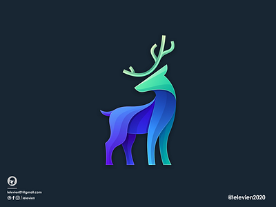 colorful deer logo brand branding colorful deer design identity illustrator logo simple stag