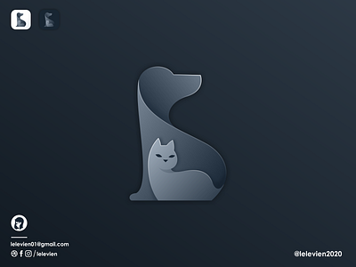 cat and dog logo brand branding cat character colorful design dog icon identity illustrator logo pet simple