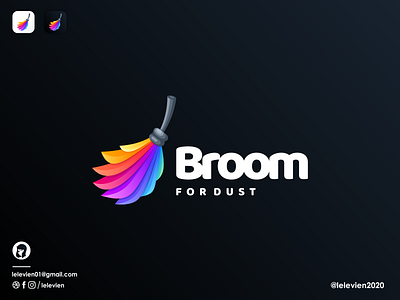 broom logo brand branding broom business character colorful design icon identity illustration illustrator logo logodesign simple