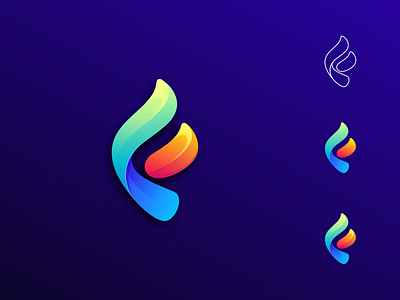 colorful F logo brand branding business colorful cute design f identity illustrator lettering logo logodesign simple