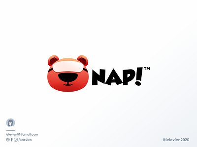 "NAP!" cute bear logo design animal bear brand branding colorful cute design identity illustrator logo logodesign mascot mask simple