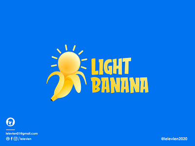 light banana logo banana brand branding bulb colorful cute design identity illustrator logo logodesign simple