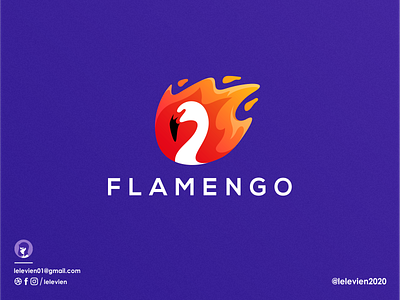 flamengo animal app bird brand branding colorful cute design fire flame flamingo icon identity illustrator logo logodesign orange simple website