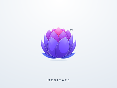 Meditate logo design brand branding colorful design flower identity illustration logo lotus meditation simple ui vector yoga