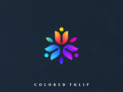 Colored Tulip logo design by Lelevien on Dribbble