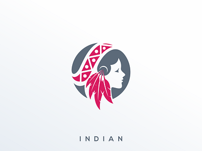Indian Woman logo design brand branding colorful design feather identity illustration indian logo simple ui vector woman