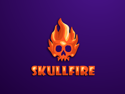 skullfire logo app brand branding colorful design fire flame icon identity illustration logo simple skull skullfire ui vector website