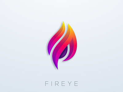 fireye logo brand branding colorful design eye fire flame identity illustration logo simple ui vector