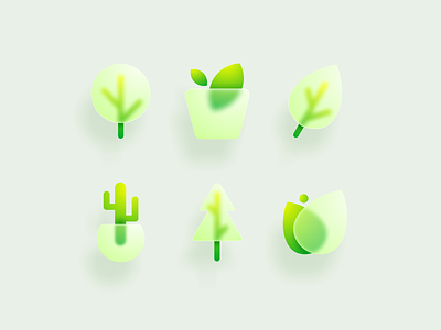 Plant icon brand branding colorful design frost glass glass morphism icon identity illustration logo plant simple ui vector