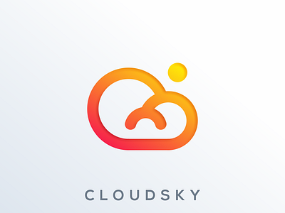 CloudSky logo app brand branding cloud colorful data design icon identity illustration logo simple sky vector