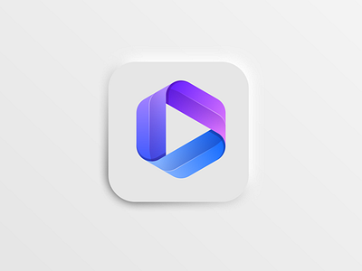 Hexagonal Play Icon Logo app brand branding colorful design icon identity illustration logo play purple simple triangle ui vector