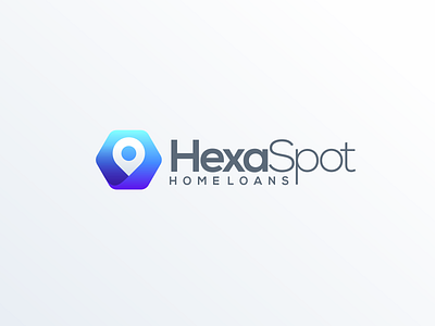 HexaSpot Homeloans blue brand branding colorful design hexagon house identity illustration logo pin simple ui vector