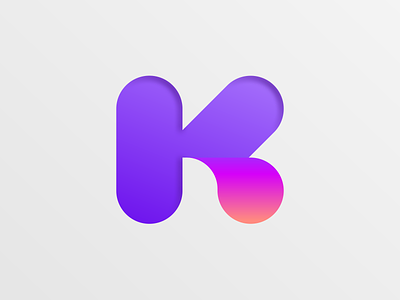 K colored monogram brand branding colorful design identity illustration k letter logo monogram simple ui vector