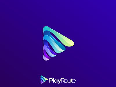 Play Route Icon 3d brand branding colorful design identity illustration logo play simple spin triangle ui vector