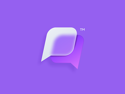 ChatGum glass morphism logo brand branding chat bubble chat icon colorful design glass glass morphism icon identity illustration logo modern morphism purple simple ui vector