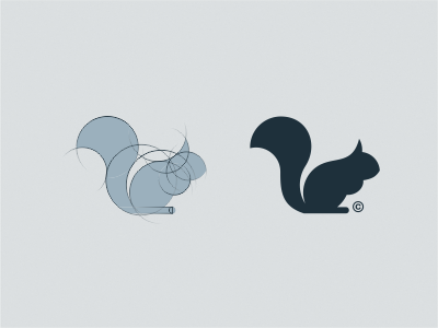 Squirrel logo concept blue logo round squirrel