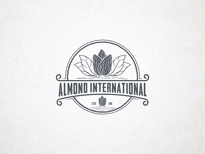 Almond vintage idea almond design emblem logo logo design logo designer vector vintage