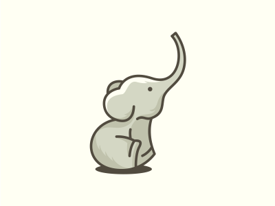 elephant logo animal brand character cute design designer elephant identity logo logodesign nude