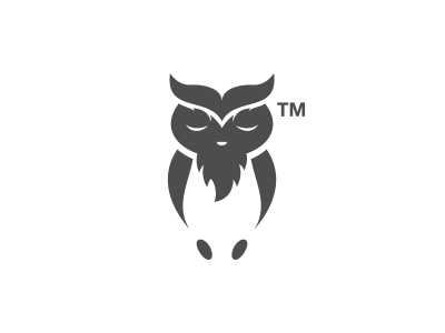 wise owl logo design beard black brand branding cute design elephant identity logo owl wing wise