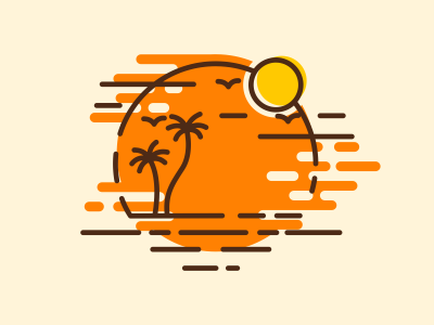 beach concept beach branding business identity illustrator line lineart logo reggae simple