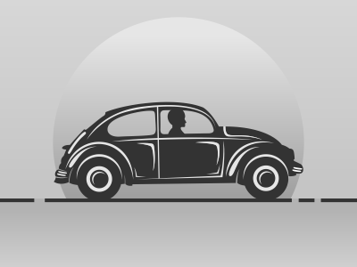 black n white car branding business car colorful identity illustrator line logo reggae simple sunset vw