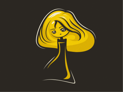 girl anime cute girl gold logo