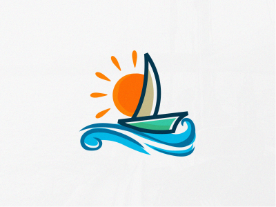 sailor logo boat brand branding business colorful cute design designer identity illustration illustrator logo logodesign sail sailboat simple sun