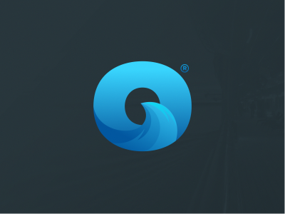 O wave logo letter wave logo blue sea designer logodesign business illustrator simple cute colorful brand branding design identity logo