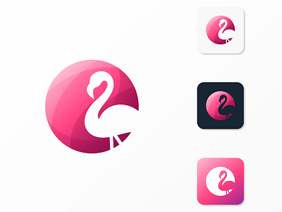 Flamingo animal black brand branding business character colorful cute design designer identity illustration illustrator logo logodesign simple vector wing