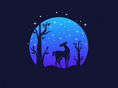 night deer logo animal brand branding colorful design identity illustrator logo logodesign simple