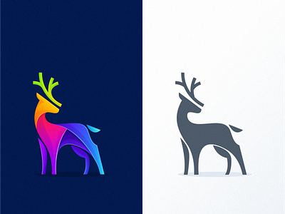 colorful deer logo design
