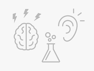 Learn beaker brain ear icon icons lines