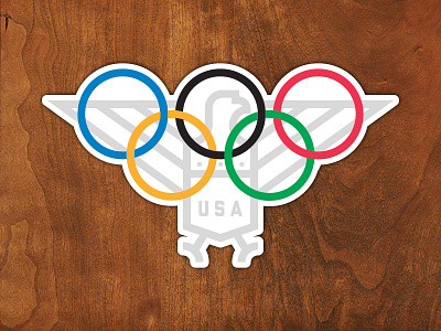 Rings of Glory america contest eagle glory minneapolis olympics rings sticker mule usa wood