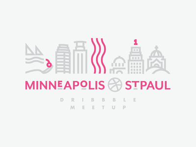 Minneapolis / St.Paul Dribbble Meetup design dribbble meetup midwest minneapolis minnesota mn st. paul thick lines twin cities