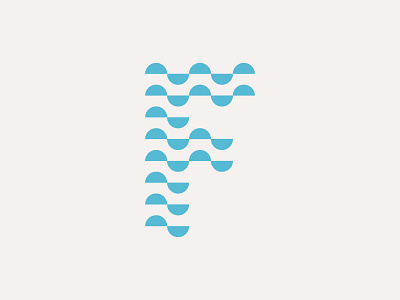 F + water custom f financial lake letter logo mark nature ocean type water waves