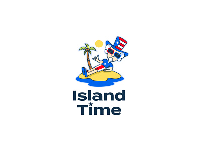 Island Time brand design brand identity branding costa rica design island logo logodesign logoforapp logotype mark palm sea sun typography uncle sam usa usa flag vacation vector