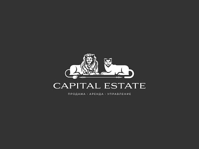 Capital Estate black black white brand brand design brand identity branding capital estate logo design estate lion logo lioness logo lions logo logo logodesign logotype mark real estate logo spear typography vector