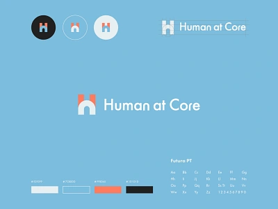 Human at Core brand brand design brand identity branding branding design child psychology design hlogo kids logo logoconstruction logodesign logogrid logotype mark psychology stationery stationery design typography vector