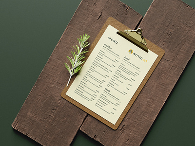 Minimalist restaurant menu design